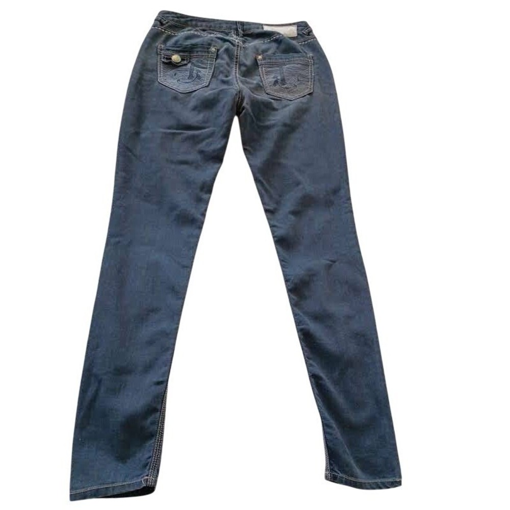 Vtg Kouture Kimora Lee Simmons Y2k Mcbling Embroidered Jeans Dark W28x29 Low Ris View 4